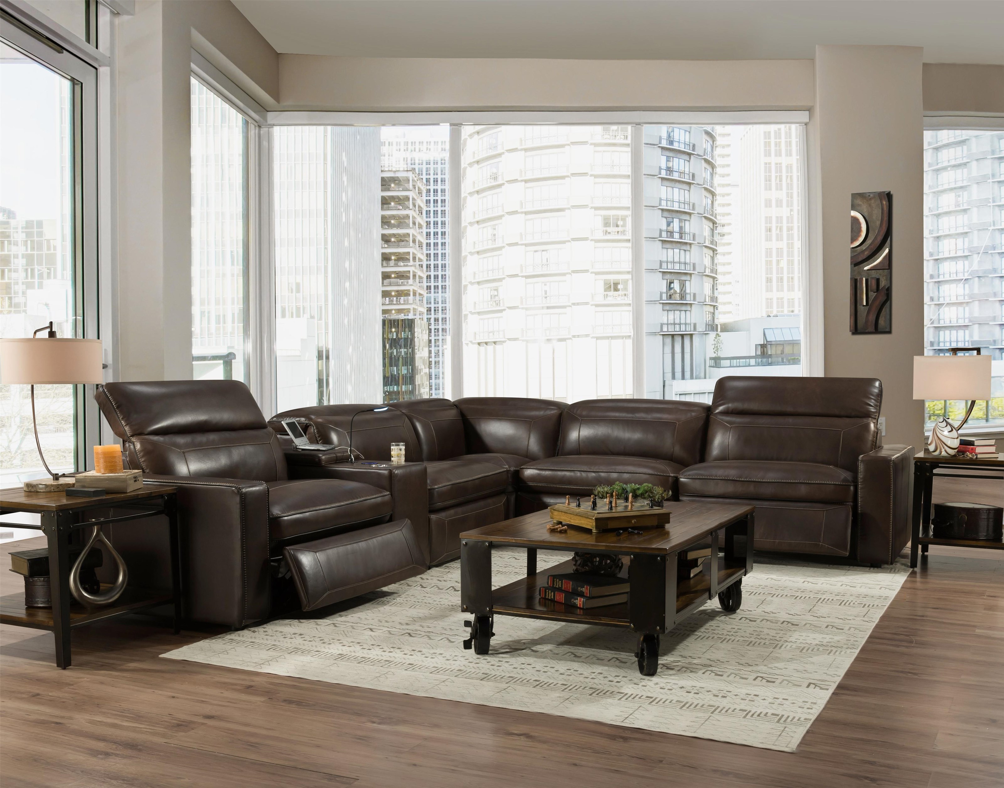 Dual power reclining sectional sale